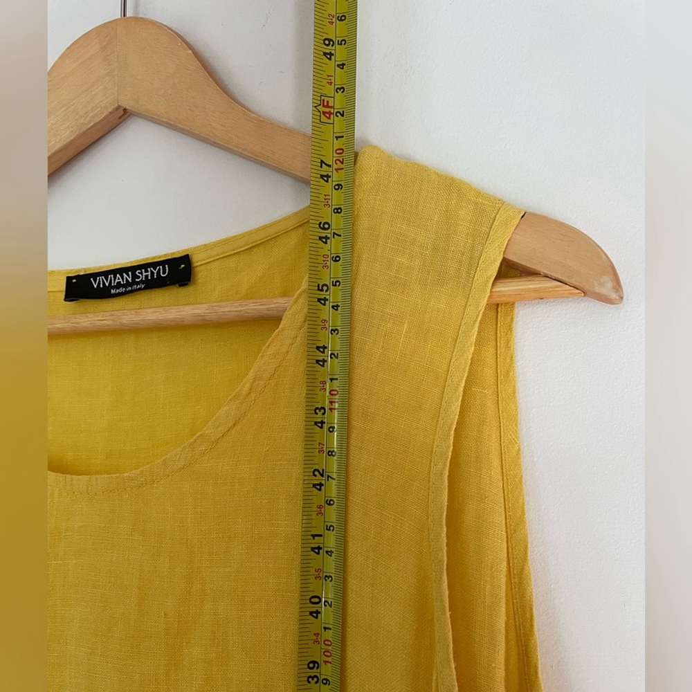 VIVIAN SHYU linen balloon dress. Yellow Sleeveless Dress - Picture 2 of 6